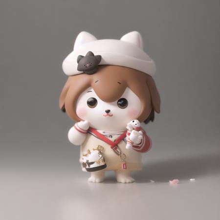 (masterpiece, best quality:1.1)Chibi,A  little cute  dog   in a  clothes  with a  hat ,Soft light , white background, <lora:Chibi Animals:0.75>