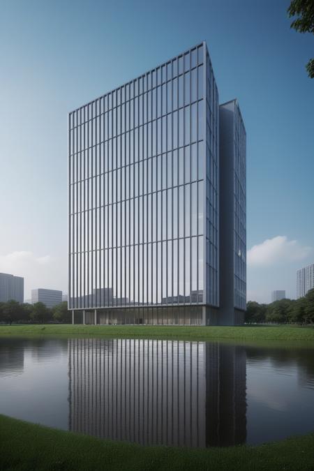 (masterpiece), best quality,8K,no humans, outdoors,
bangonglou,office building,
scenery, outdoors, sky,tree, reflection,grass, day,water, building,window,  <lora:ZSofficeV1.0-000048:0.5>