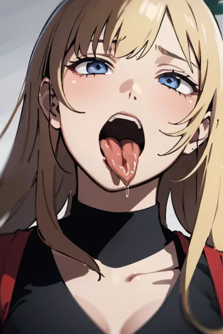 Tongue out to the side
