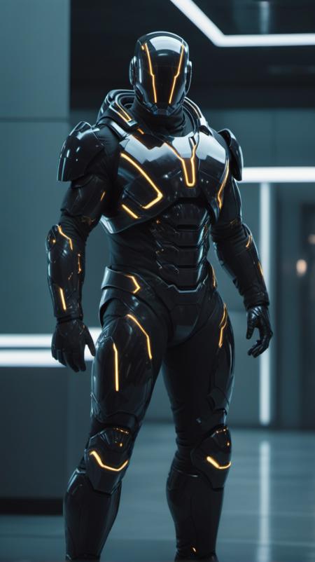 A man in a black scifi suit