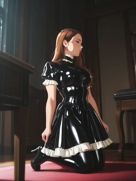 Latex maid dress