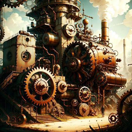 <lora:SteamPunkAI:.7> Cogpunk  factory