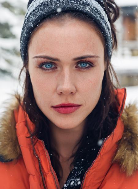 professional photography, portrait of a woman in Oslo, Norway, winter, snowy, blushed cheek, bold, bright colours, (high detailed skin:1.1)
 <lora:jennie_jacques_lora_v01:1> jenjac