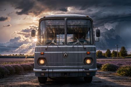 photo RAW,(gel40bo,(winter showstorm:1.3),(1980s:1.3),(old Russia:1.2) landscape,(gray parking bus on A tranquil, moonlit field of wild lavender),sunrays,(bokeh:1.3) <lora:gelios40bokeh_v2:0.5>  <lora:laz695:0.7>, dusty atmospheric haze, high quality textures of materials, volumetric textures, coating textures, metal textures, (natural colors, correct white balance, color correction, dehaze,clarity)), masterpiece, award winning photography, natural light, perfect composition, high detail, hyper realistic,lens flare,Timeless Elegance, Classic Tones, Refined Lighting, depth of field,sharp focus, dark theme <lora:lowra_v10:0.06>