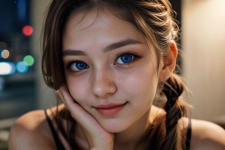 (raw photo, best quality, masterpiece),close up,photo of a 18 year old girl,happy,night, soft lighting, twintails hair,perfecteyes eyes, blue eyes, <lora:LCM_LoRA_Weights_SD15.safetensors:1.0:1.0> <lora:picxer_real.safetensors:1.0:1.0> <lora:detail\lora_perfecteyes_v1_from_v1_160.safetensors:1.0:1.0>