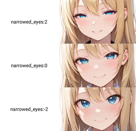 Narrowed eyes slider