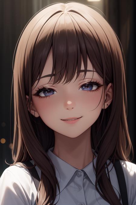 (masterpiece, best quality:1.2), extremely detailed, ambient soft lighting, 4K, quality,
1girl, solo, upper body, close-up face,
long eyelashes, thick eyelashes, half-closed eyes, looking at viewer,
smile,
<lora:half-closed eyes:1>