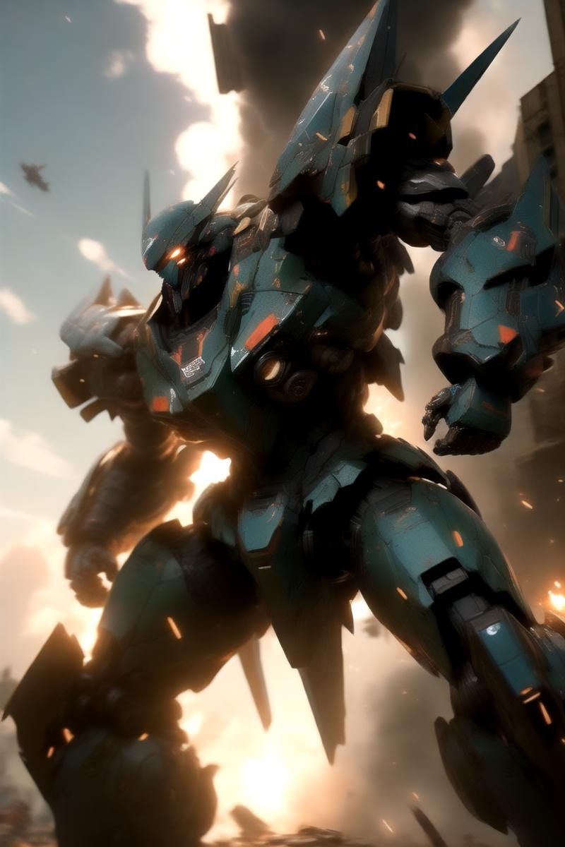 Super robot diffusion(Gundam, EVA, ARMORED CORE, BATTLE TECH like mecha lora) image by amani