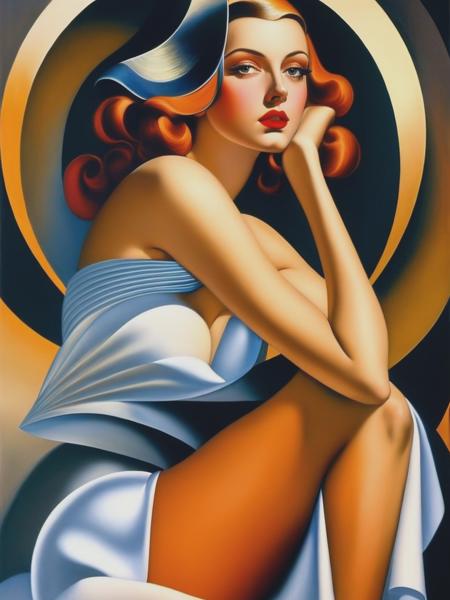 <lyco:TamaraDeLempicka:1.0> Painting, Art Nouveau Art by Tamara de Lempicka