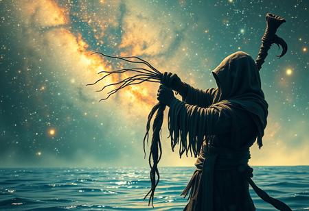 Reaper, reap the universe ,Aquatic Ambience, breathtaking, tranquil atmosphere, creative expression, dialogue between abstraction and representation, delicately carved details