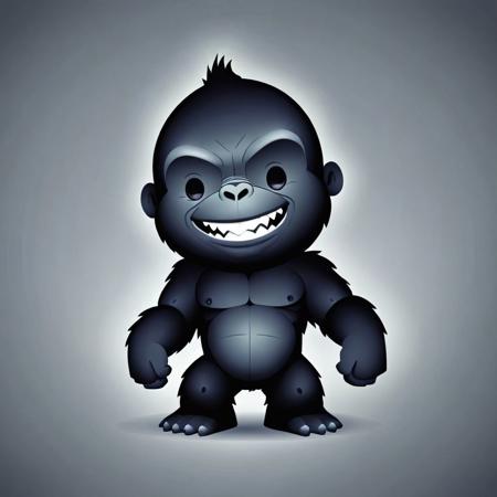 cartoon portrait of King Kong in (jmawx:1.5) style, cute chibi, simple gradient background, full character, smile   <lora:Jerrod_Maruyama_Style_XL_V4.2-000011:0.9>