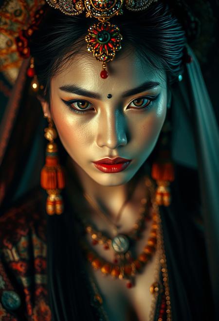 NSFW, (Soft Lighting Photography by Mimoza Veliu and Mario Giacomelli:1.2), professional photograph of a beautiful Uygur Goddess by YOSHITAKA AMANO, Yoji Shinkawa and Amy Judd and edward weston, Uygur elements, bold lines, hyper detailed, dramatic lighting, (intricate details, masterpiece, best quality:1.4), small breasts, colorful, sexy