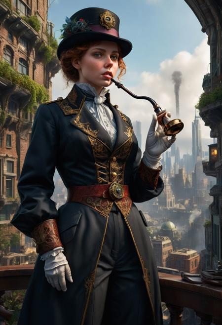 <lora:md2034:0.5> triggering, blood splatter,
poster_\(medium\),  Intense looking but cute and attractive woman smoking an old fashioned bowl pipe ((Old fashioned bowl pipe: fancy long stem that leads from the mouth to a bowl, like the pipe sherlock holmes is portrayed with)), wearing black militaristic uniform and cybernetic monocle stands directly in front of big stompy battle-mechs, with an expansive cityscape in the far distant background, ((it's a glorious future emblem)),  (simple_background:1.3), symmetry,(no_humans:1.3),, (masterpiece:1.3), (best_quality:1.3), (ultra_detailed:1.3), 8k, extremely_clear, realism, (ultrarealistic:1.3),, insane details, intricate details, hyperdetailed, ultra detailed, extreme detailed, highest detailed, high_detail, epic, attention getting, hdr, photorealistic, highres, ultra_high_res, photography, aesthetic, extremely_delicate, ng_deepnegative_v1_75t, Ellis-RealismBoost, epiCRealism