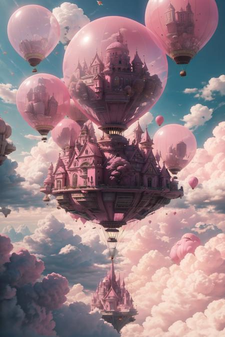 01828-3669354034-giant pink balloon,cities floating on balloons,magnificent clouds,pink theme,.png