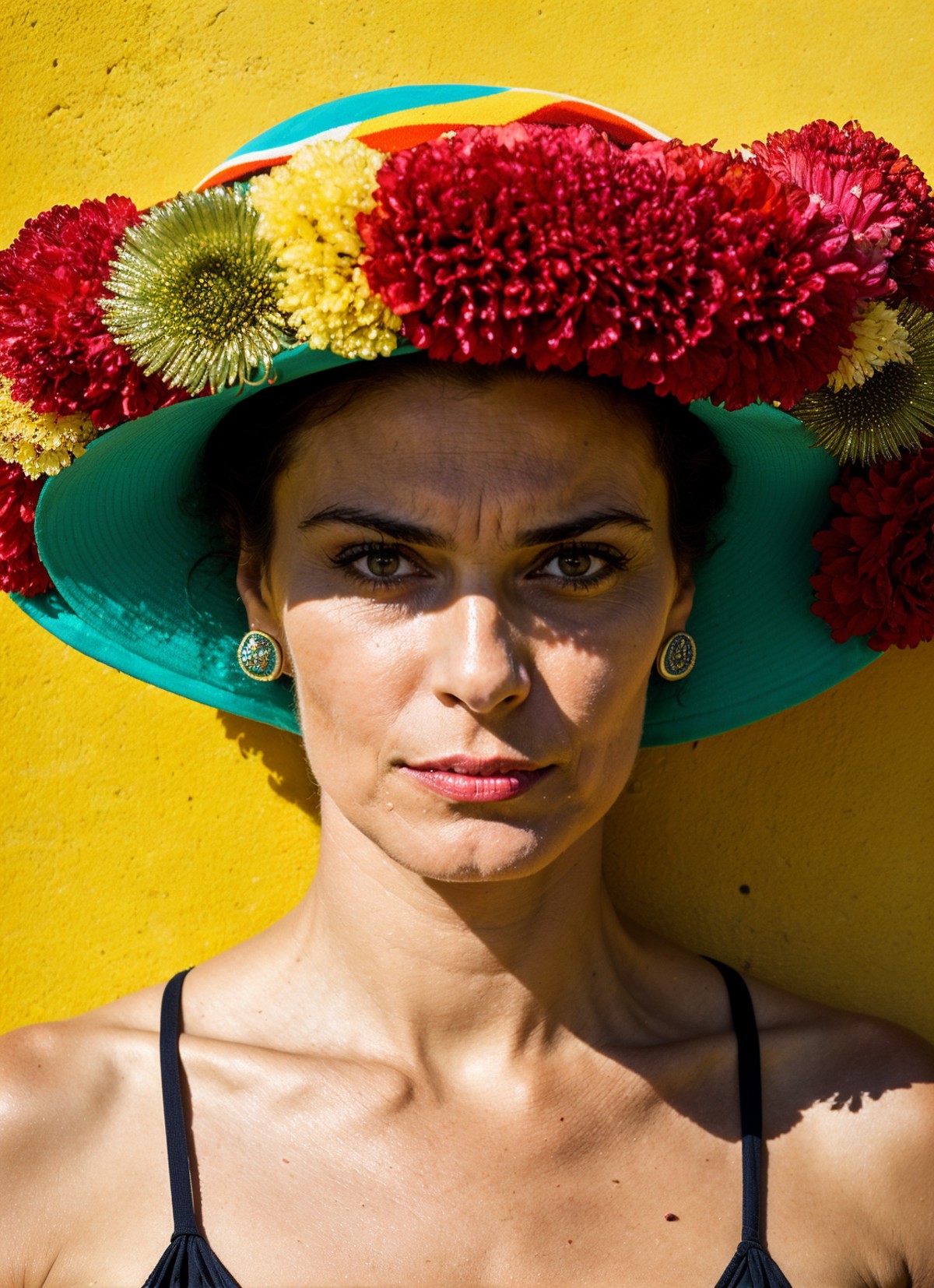 portrait of sks woman in Rio de Janeiro, on Copacabana Beach, by Flora Borsi, style by Flora Borsi, bold, bright colours, ...