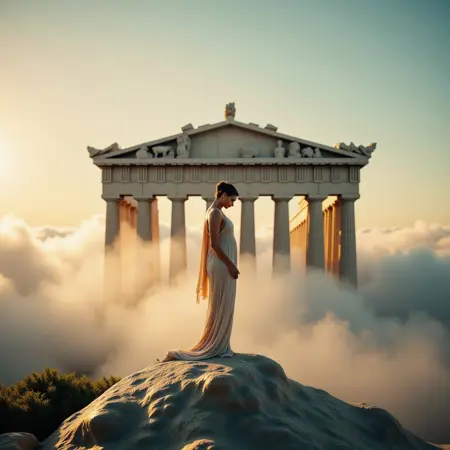 GREEK MYTHOLOGY: IN FRONT OF THE PARTHENON [LORA] [FLUX]