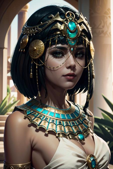 ACOCleopatra, 1girl, black hair, brown eyes, jewelry, dark skin
