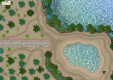 a map of a tropical island with a pool, <lora:Wild2-10:0.85>