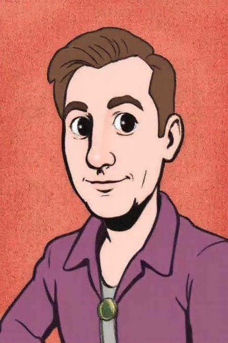 rubber hose animation style, a man portrait