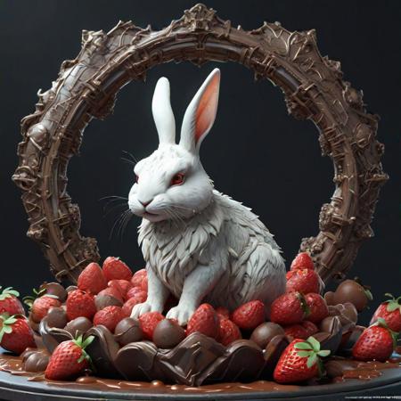 White fluffy bunny, 
sitting on a big chocolate heart, 
decorated with bright chocolate flowers, 
patterns, 
strawberries, 
close-up, 
very neat digital work, 
unreal engine, 
blender art by artgerm, 
great composition, 
ultra realistic, 
intricate design and detail, 
photorealistic, 
very detailed and delicate processing, 
32k UHD, 
sharp super focus, 
perfect image, 
perfect composition, 
super high quality model, 
hyper-detailing, 
a complex artistic masterpiece, 
cgsociety trend, 
epic super high quality model, 
hyper-detailing, 
artstation trend, 
sf, 
intricate artwork masterpiece, 
ominous, 
matte painting movie poster, 
golden ratio, 
trending on cgsociety, 
intricate, 
epic, 
trending on artstation, 
by artgerm, 
h. r. giger and beksinski, 
highly detailed, 
vibrant, 
production cinematic character render, 
ultra high quality model