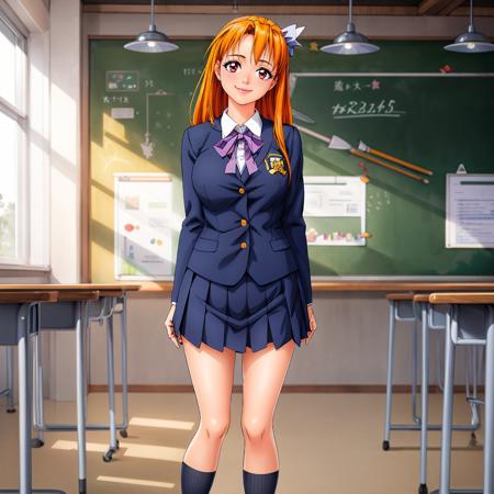 Akane,1girl,orange hair, school_uniform,