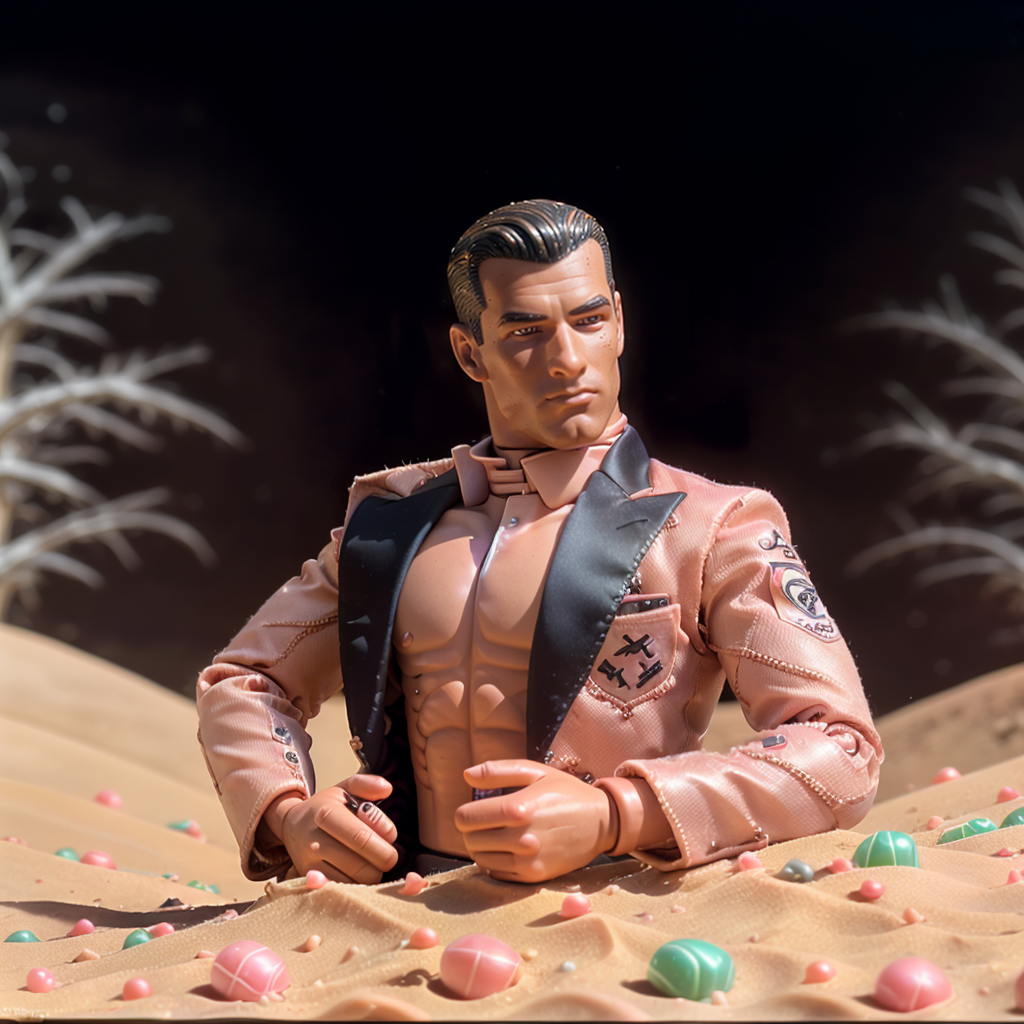 professional photography, portrait of gijoeactionman person, still film, high resolution, 4k, photo by Sacha Goldberger, <lora:gijoeactionman_43650:1> <lora:CandyMagic-22:1>