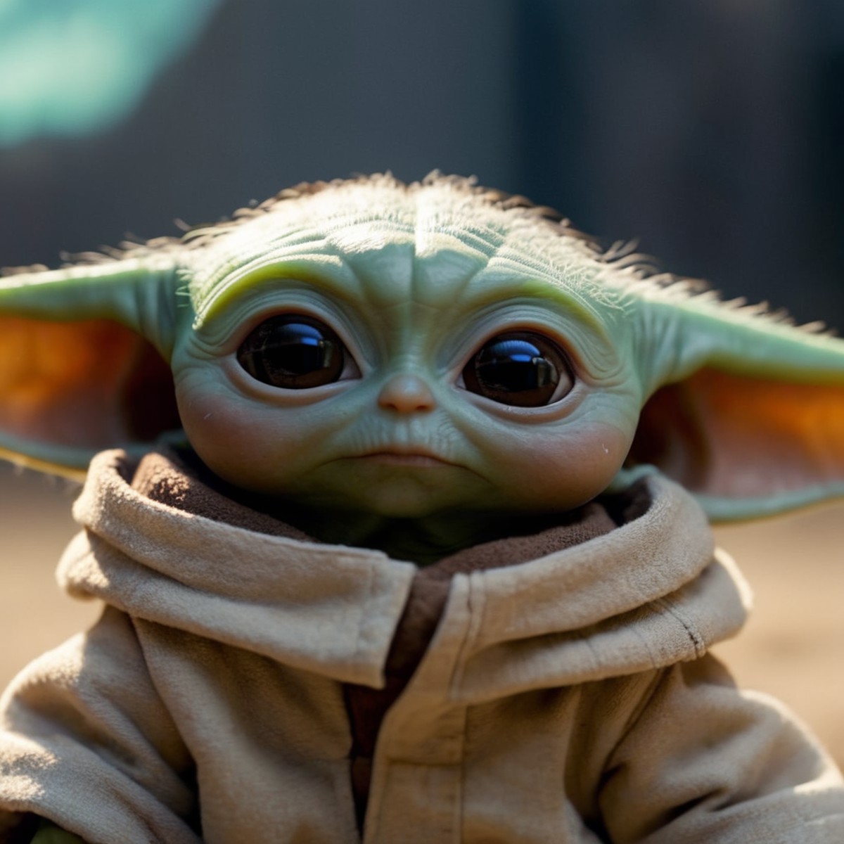 cinematic film still of  <lora:Grogu:1>
Grogu a baby yoda is staring at the camera in star wars universe, shallow depth of...