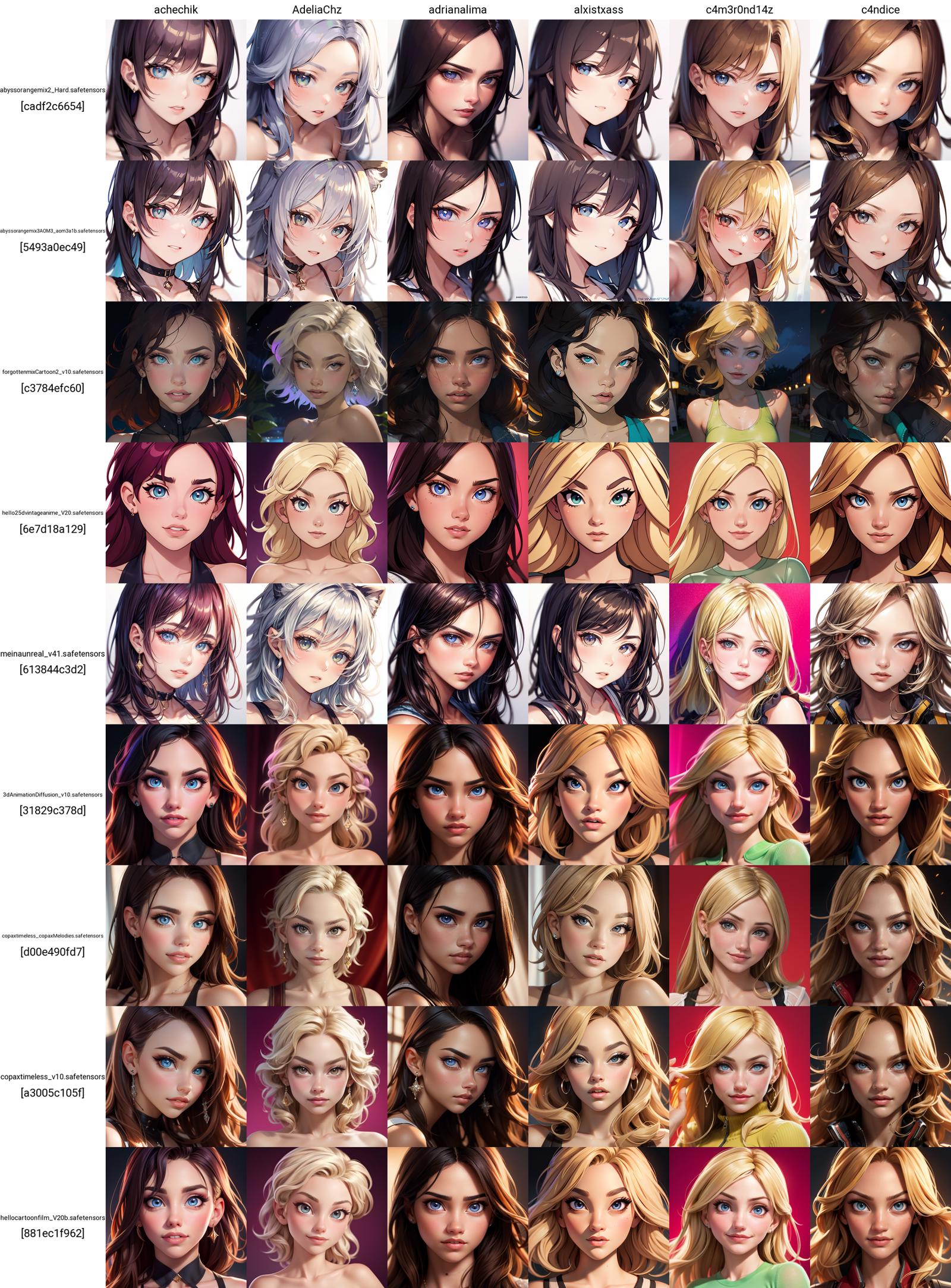 An extensive comparison of checkpoints based on embeddings for female faces