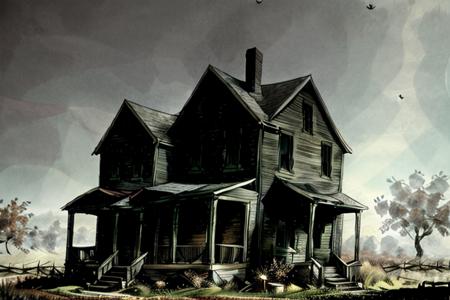 creepy old house, in the style of <lora:FOTHL:1>