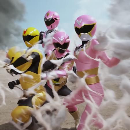 a photo, group of power rangers (superrangers style:1)  <lora:djzSuperRangersV15:0.8>