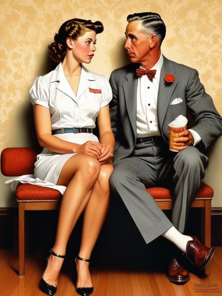 <lora:04Vintageillustration_Hap_XL:1.5>, Norman Rockwell style, digital sexism, surrealism, fine art, high detail, smooth, very sharp focus, illustration, ultra realistic illustration,