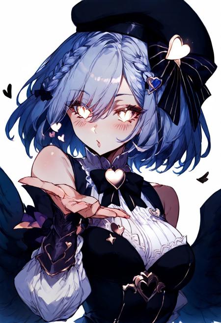 source_anime, detailed eyes, scale suit, dynamic angle, dynamic pose, random emotion,
EnD_Fashion Style,
expressiveh,
detail backround, clound, star, night time, dark theme,
BREAK 
sharp style, dim lighting, slit lighting, dynamic angle,
 flex, 
 BREAK
(Masterpiece), (expressive eyes), 1girl,
Cupid, feathered wings, bow and arrow, heart arrow, beret, drawing bow, braid, 
blowing kiss, k1ss3s, heart, 
erotic, 
(score_9, score_8_up, score_7_up),
<lora:MGE_V5.0:1.2>
BREAK
csr style,Fantasy_eyes,
<lora:add-detail-xl:-1>
 <lora:Expressive_H:0.4>