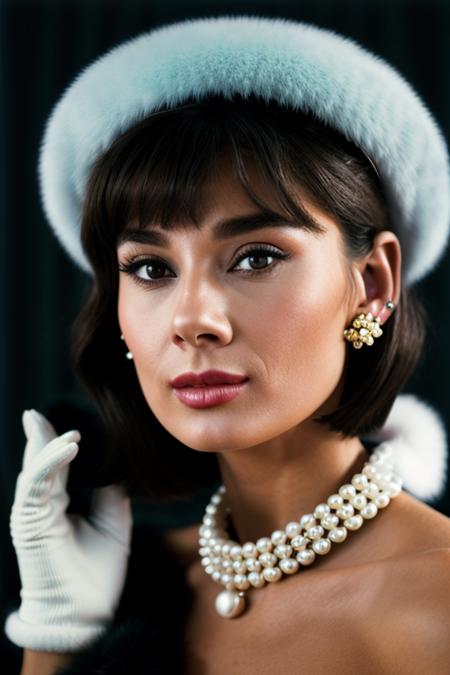 Realistic photo of a beautiful 4udr3yh-v2 woman, 1girl, solo, short hair, black hair, gloves, hat, jewelry, earrings, black gloves, necklace, lips, profile, realistic, smoking, fur hat, pearl necklace, soft lighting, professional Photography, Photorealistic, detailed, RAW, analog, sharp focus, 8k, HD, DSLR, high quality, Fujifilm XT3, film grain, award winning, masterpiece<lora:4udr3yh-v2:1.0>