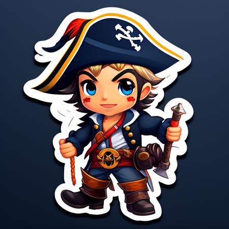 Pirate boy, 
,sticker,,stickers ,
,<lora:StickersRed21Config4WithTEV2:1>