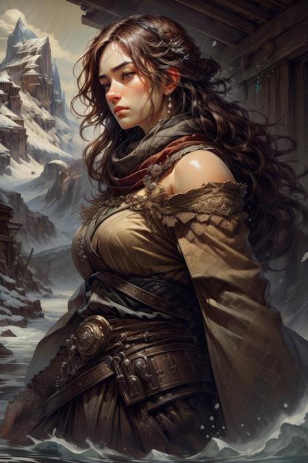 score_9, score_8_up, 8, score_7_up, solo,  
fantasy style, masterpiece, 8k, dynamic pose, 20 y.o, <lora:Fantasy_Classes_SD:1>,

dramatic and intense scene, a handsome muscular norse warrior dwarf clad in furs with long (dark brown hair) and beard with large bushy eyebrows, metal armour, In the background a mountain looms against the barren, icy landscape, snowy, high stakes and fierce conflict, bodies of orcs strewn about the battlefield, portrait, focus on his face, close up shot of his face
BREAK
(EyesHD:1.2), (4k,8k,Ultra HD), masterpiece, best quality, ultra-detailed, very aesthetic, sharp focus, depth of field, ray tracing, best lighting, detailed illustration, detailed background, cinematic, beautiful face, beautiful eyes, 
BREAK 
detailed background, eyelashes, erotic, looking seductive, coy. dynamic action image, detailed face, detailed eyes, direct mesmerizing gaze, BREAK (sideways glance:1.2), profile, kimono, single off shoulder, closed eyes, expressionless, head tilt, geta sandals, glowing theme, yakuza, samurai, perspective, rain outside, water drops, hair over shoulder, (bokeh:1.4), (contrapposto:1.3), arm support, arm scarf,

BREAK
oil painting, BadDream, negative_hand, NEG_EMBED_STABLE_YOGI_V3, FastNegativeV2, AissistV2
(detailed:1.3), (sharp focus:1.1), medieval style, (expressive face:1.2),,
