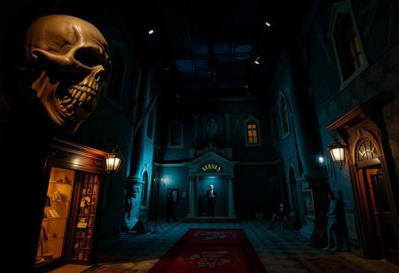 The terrifying wax museum at night