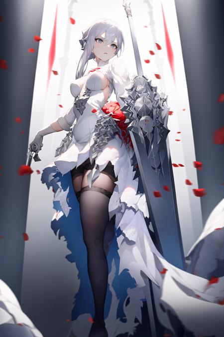 snowwhite white dress torn dress white hair