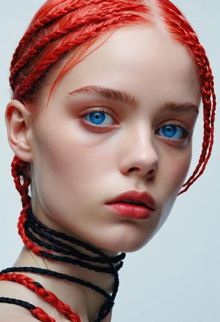 against glass,(Low-Key Portraits by Vicky Roy and Dino Pedriali:1.2), (aesthetic of symbolism with radicalized atmosphere:0.5), (Infrared Photography by Sally Soames and Pauline Kruger Hamilton:1.2), blue eyes,2 red braids,,boleum \(dgrpluna\), f/4, daring, high dynamic range, (center composition, symmetry composition:0.1), (ebony and muted colors:0.1) <lora:MJ52:0.5> <lora:- SDXL - vanta-black_contrast_V3.0:0.5>blackf/1.4, rule of thirds, iconoclastic opus magnum with unparalleled details, (electricblue and unique colors:0.1), <lora:MJ52:1.0>(masterpiece, best quality:1.4), perfect body parted lips, , detailed skin,model photoshoot,photography by (Ethel Warwick:1.3), modelshoot, pose, , award winning photo macro shot of a beautiful A minimalist and modern design portraits of a beautiful woman, one eye covered in an artistic black band in bold white, blue or yellow colors, set against a stark white background. This graphic representation symbolizes beauty through visual simplicity and minimalistic elements. (Motion Blur Photography by Sarah Charlesworth and Andres Serrano:1.2), award-winning photography, aesthetic, carefully designed details, clear scene, f/22, symmetry and balance, unprecedented, selective color,  Ultra High Resolution, wallpaper, 8K,Rich texture details, hyper detailed, detailed eyes, detailed background, dramatic angle, epic composition, SimplepositiveXLv1 , (close-up portrait:1.1), solo, model photoshoot,, a stylish girl,
