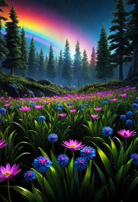Fantasy, twinkling flowers, forest, light, sparkle, fine art, extreme details, photorealistic, matte painting" ultra highly detailed, detailed, black bg, night bg, rainbow color, ceramic, this one digital painting, highly detailed, intricated, intricated pose, clarity, high quality, center align, Miki Asai Macro photography, close-up, hyper detailed, trending on artstation, sharp focus, studio photo, intricate details, highly detailed, by greg rutkowski<lora:xl_more_art-full_v1:0.4>