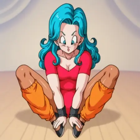 The girl who exercises on TV and Cell interrupts her - Dragon Ball Z
