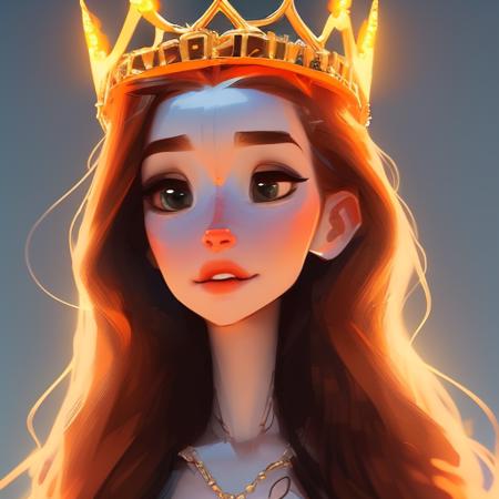 a redhead woman (wearing a crown), (octane, houdini, vfx, render, detailed, 4k ),   by samdoesarts,