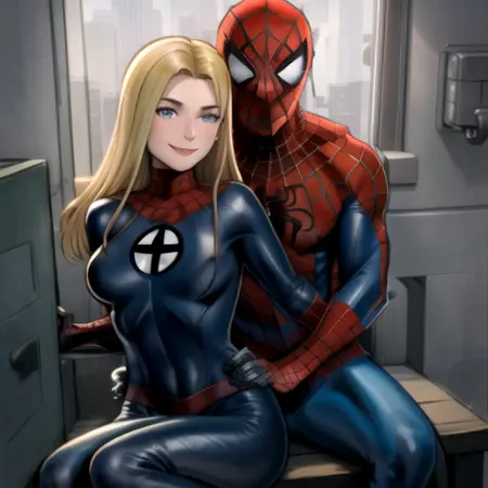 Spider-man x Invisible Woman (Marvel)