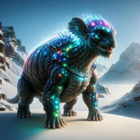 ral-mythcr, a large wise creature with a tortoise-like shell made of sparkling crystals and gemstones. It moves slowly through a cavernous landscape on its 4 legs, its shell casting prismatic light reflections on the surrounding crystal formations <lora:GhostlyStyle:1>,<lora:ral-mythcr-sdxl:1>,<lora:tranzp-sdxl:1>