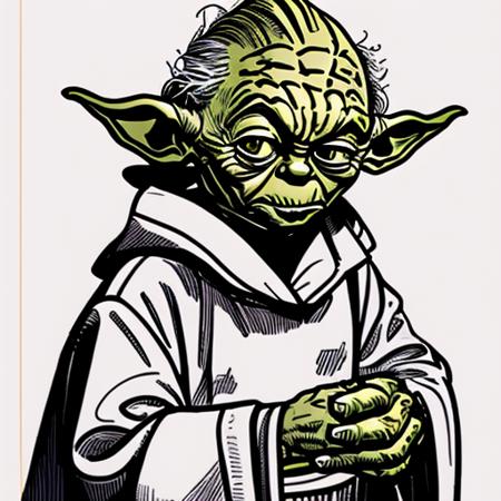 Evang, Extremely detailed comic cover yoda by Yusuke Murata style Artstation