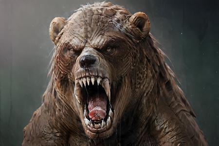 (monster:1.2),animal,glowing,signature,alien,tongue,tongue, (male focus,sharp teeth:1.2),(bear:1.4)