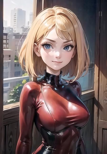 <lora:clover:0.8>, clover, smirk, red bodysuit, portrait,, (gorgeous, beautiful, enchanting:1.3), (trending on CGSociety, trending on pixiv, contest winner:1.3)