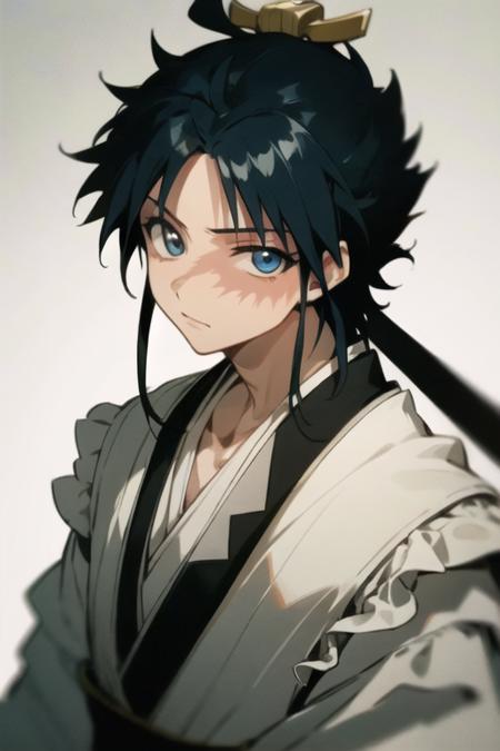 hakuryuu_ren black hair blue eyes