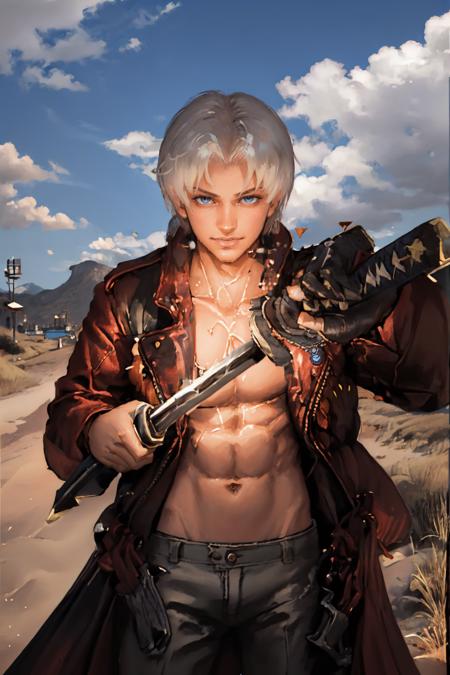 portrait of dante from devil may cry, medium length, Stable Diffusion