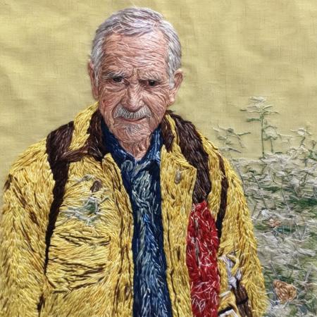 <lora:SDXL_embroidery_Sa_May_V8:1>  embroidery,  a man about 60 years old in yellow jacket