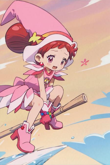 majodoremi,<lora:0010majodoremi-000040:1>,broom_riding,flying,